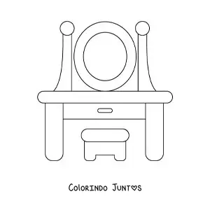 Desenho para colorir de uma penteadeira