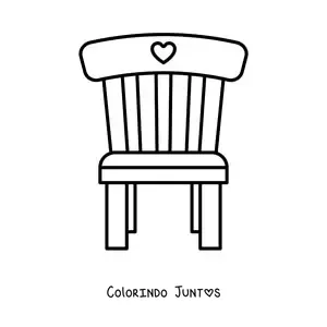 Desenho para colorir de uma cadeira kawaii