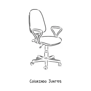 Desenho para colorir de uma cadeira de escritório com rodinhas