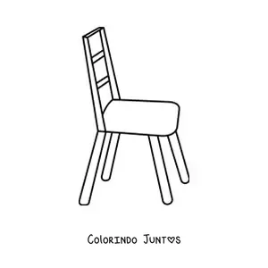 Desenho para colorir de uma cadeira de madeira