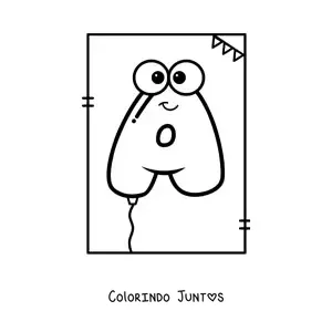 Desenho para colorir de um balão em formato da letra A