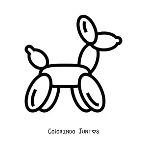 Desenho para colorir de um balão em formato de cachorro
