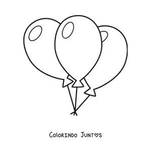 Desenho para colorir de três balões grandes
