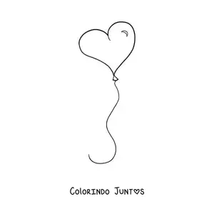 Desenho para colorir de um balão em formato de coração
