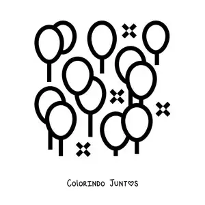 Desenho para colorir de vários balões de festa