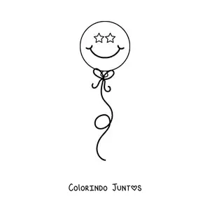 Desenho para colorir de um balão com carinha sorridente