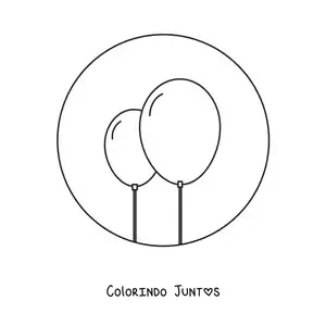 Desenho para colorir de dois balões
