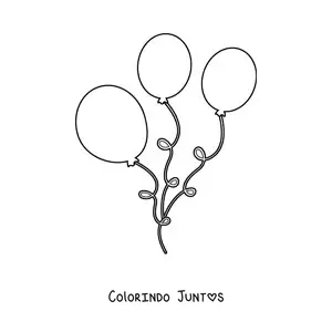 Desenho para colorir de três balões