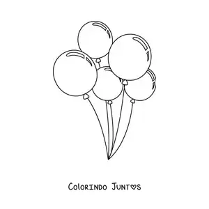 Desenho para colorir de cinco balões