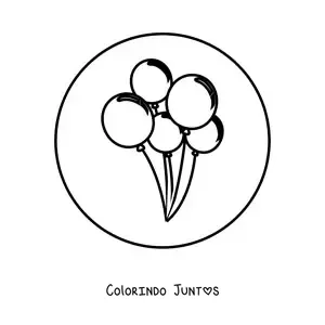 Desenho para colorir de vários balões