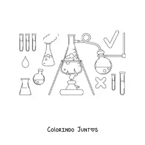 Desenho para colorir da destilação química