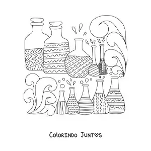 Desenho para colorir de várias substâncias químicas