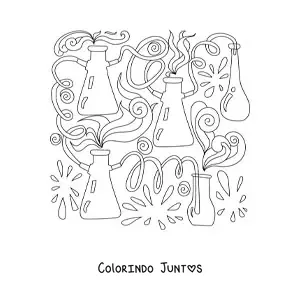 Desenho para colorir de várias misturas químicas