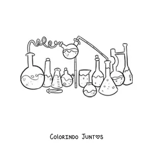 Desenho para colorir de instrumentos químicos