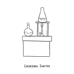 Desenho para colorir de um laboratório de química