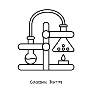 Desenho para colorir do processo de destilação