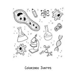 Desenho para colorir de um ícone de biologia celular