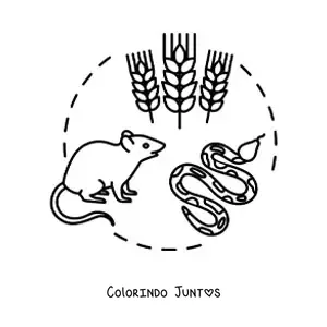 Desenho para colorir da cadeia alimentar terrestre
