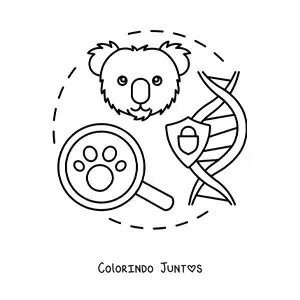 Desenho para colorir da genética da conservação