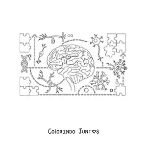 Desenho para colorir do sistema nervoso central humano