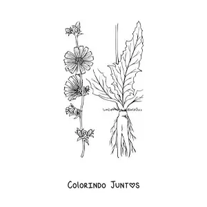Desenho para colorir das partes de uma planta