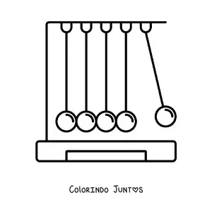 Desenho para colorir de um pêndulo de Newton