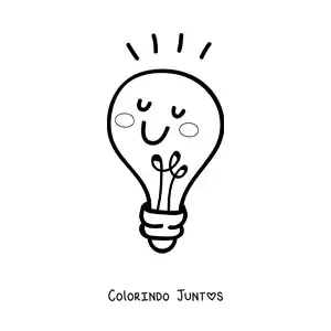 Desenho para colorir de uma lâmpada acesa pelo efeito fotoelétrico