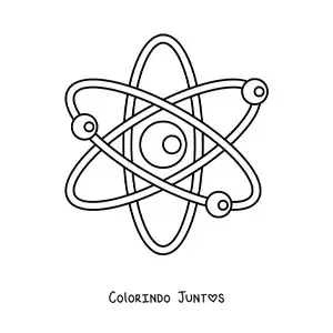 Desenho para colorir de um modelo do átomo