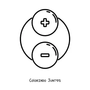 Desenho para colorir do dipolo elétrico