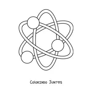 Desenho para colorir das partículas subatômicas