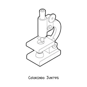 Desenho para colorir de um microscopio