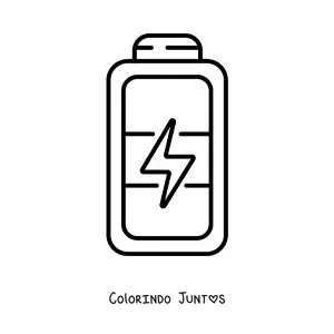 Desenho para colorir de uma bateria com carga completa