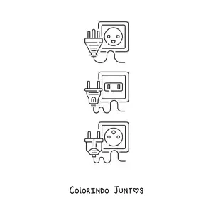 Desenho para colorir de tipos de tomadas eletricas