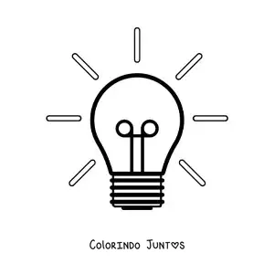 Desenho para colorir de uma lampada iluminando