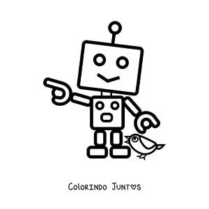 Desenho para colorir de um robo com poligonos