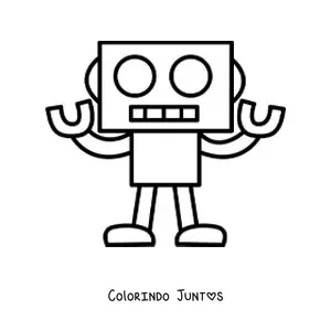 Desenho para colorir de um robo desenhado com formas geometricas