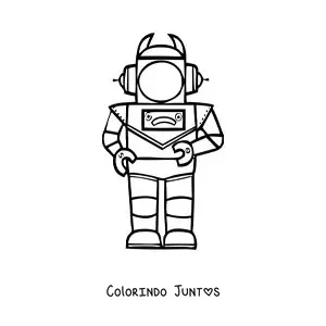 Desenho para colorir de um robo do espaco