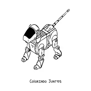 Desenho para colorir de um cachorro robo