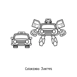 Desenho para colorir de um robo Transformer