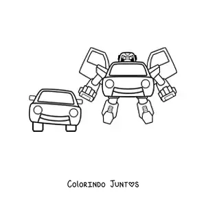 Desenho para colorir de um robo de Transformer