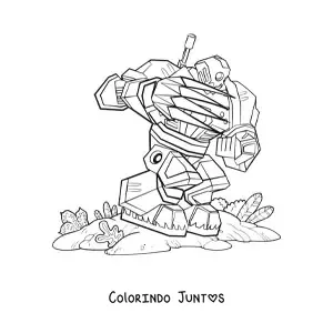 Desenho para colorir de um robo de luta com garras
