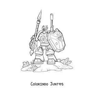 Desenho para colorir de um robo militar grande