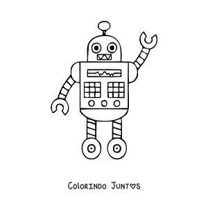 Desenho para colorir de um robo animado