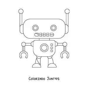 Desenho para colorir de um robo pequeno