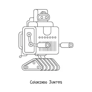 Desenho para colorir de um robo com armas