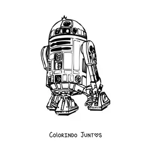 Desenho para colorir de R2D2, o robo espacial