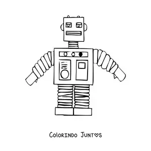 Desenho para colorir de um robo retro