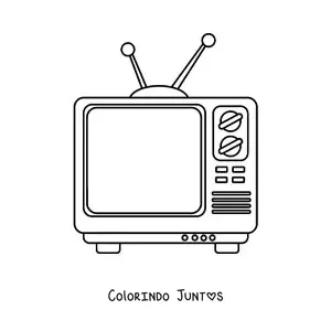 Desenho para colorir de uma televisao antiga