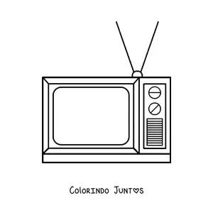Desenho para colorir de uma televisao velha