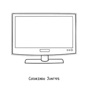 Desenho para colorir de uma televisao moderna de tela plana